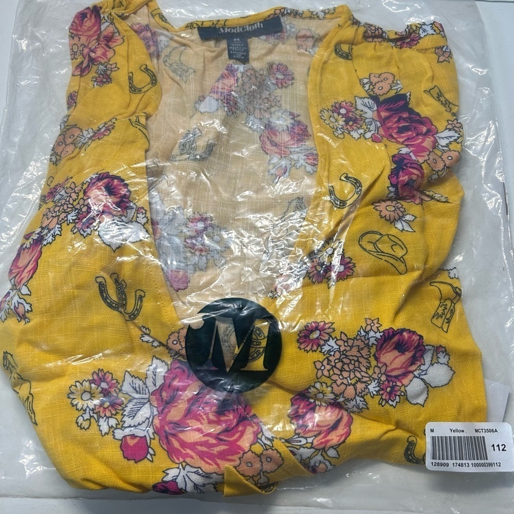 NWT MODCLOTH BEST IS YET TO COME WRAP TOP, Sz. M. VINTAGE FEEL, VERSATILE - Picture 8 of 8